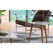 Tripe Table + mid-century inspired triangular side table + liqana
