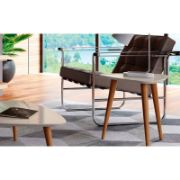 Tripe Table + mid-century inspired triangular side table + liqana