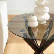 Zahr Table + glass side table + liqana
