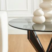 Zahr Table + glass side table + liqana