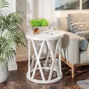 Exir Table + rustic wooden side table + liqana