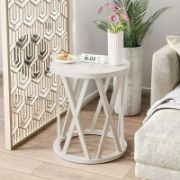 Exir Table + rustic wooden side table + liqana