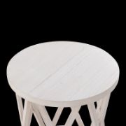 Exir Table + rustic wooden side table + liqana