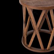 Exir Table + rustic wooden side table + liqana