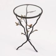 Ghosn Table + nature-inspired glass side table + liqana