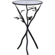 Ghosn Table + nature-inspired glass side table + liqana