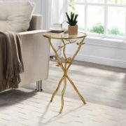 Ghosn Table + nature-inspired glass side table + liqana