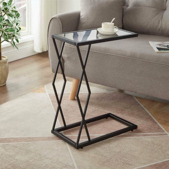 Rouh Table + nature-inspired glass side table + liqana