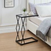 Rouh Table + nature-inspired glass side table + liqana