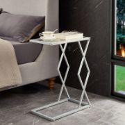 Rouh Table + nature-inspired glass side table + liqana