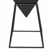 Perla Table + geometric inverted pyramid side table + liqana