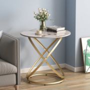 Quenty Table + decorative marble pattern side table + liqana