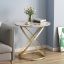 Quenty Table + decorative marble pattern side table + liqana