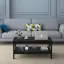 Vira Table + classic coffee table with functional lower shelf + liqana