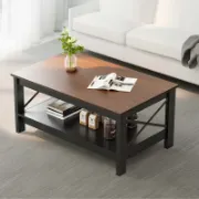 Vira Table + classic coffee table with functional lower shelf + liqana