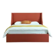 Modern Bed with Hydraulic Storage and Wingback Headboard