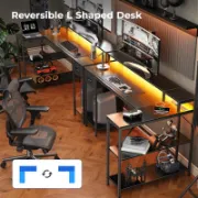 Zawaya Desk + L-Shaped Desk with Storage Shelves + liqana