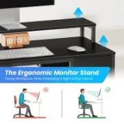 Zawaya Desk + L-Shaped Desk with Storage Shelves + liqana