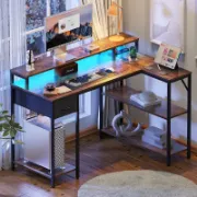 Zawaya Desk + L-Shaped Desk with Storage Shelves + liqana