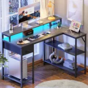 Zawaya Desk + L-Shaped Desk with Storage Shelves + liqana