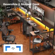 Zawaya Desk + L-Shaped Desk with Storage Shelves + liqana