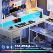 Zawaya Desk + L-Shaped Desk with Storage Shelves + liqana