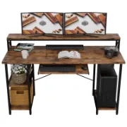 Ruwaa Desk + Wooden Metal Desk with Storage + liqana