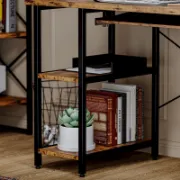 Ruwaa Desk + Wooden Metal Desk with Storage + liqana