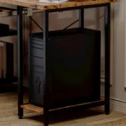 Ruwaa Desk + Wooden Metal Desk with Storage + liqana