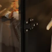 Glass Wardrobe Closet with Lighting and Multiple Shelves