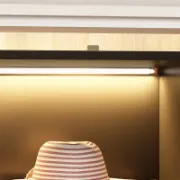 Glass Wardrobe Closet with Lighting and Multiple Shelves