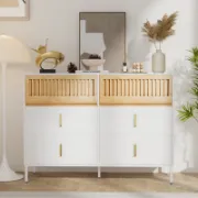 Bamboo Wood Double Dresser Unit
