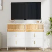 Bamboo Wood Double Dresser Unit