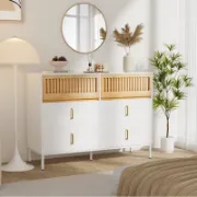 Bamboo Wood Double Dresser Unit