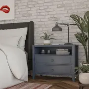 Elegant 2-Drawer Nightstand with Soft White Finish