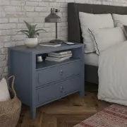 Elegant 2-Drawer Nightstand with Soft White Finish