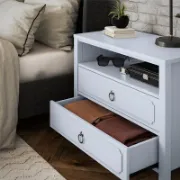Elegant 2-Drawer Nightstand with Soft White Finish