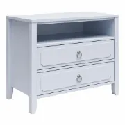 Elegant 2-Drawer Nightstand with Soft White Finish