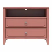 Elegant 2-Drawer Nightstand with Soft White Finish