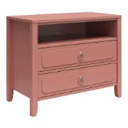 Elegant 2-Drawer Nightstand with Soft White Finish