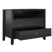 Elegant 2-Drawer Nightstand with Soft White Finish