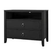 Elegant 2-Drawer Nightstand with Soft White Finish
