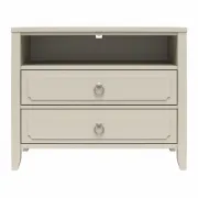 Elegant 2-Drawer Nightstand with Soft White Finish