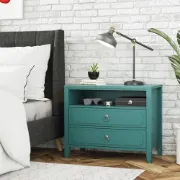 Elegant 2-Drawer Nightstand with Soft White Finish