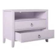 Elegant 2-Drawer Nightstand with Soft White Finish
