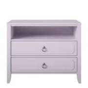 Elegant 2-Drawer Nightstand with Soft White Finish